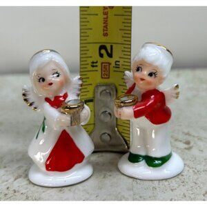 Vintage Napco Christmas Angel Candleholders MINIATURE 2"